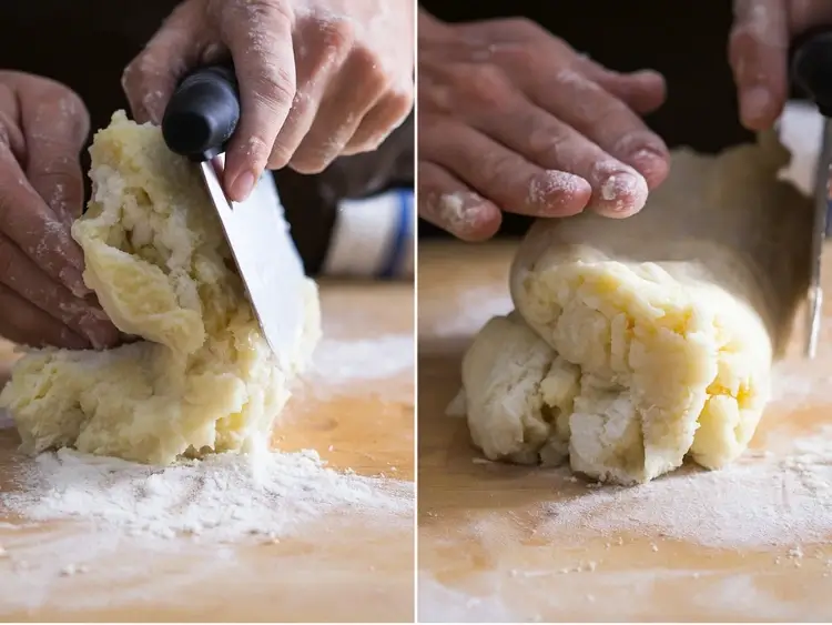 Folding and shaping potato gnocchi dough
