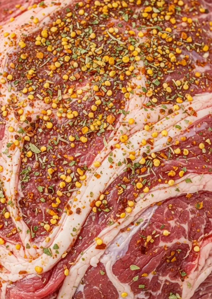 Raw Instant Pot Corned Beef seasoned with pickling spices and herbs