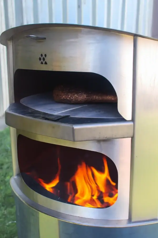Wood-fired oven used to cook Tomahawk Scorpion Steak